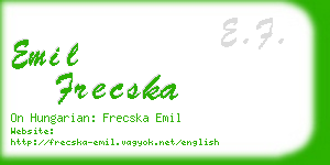 emil frecska business card